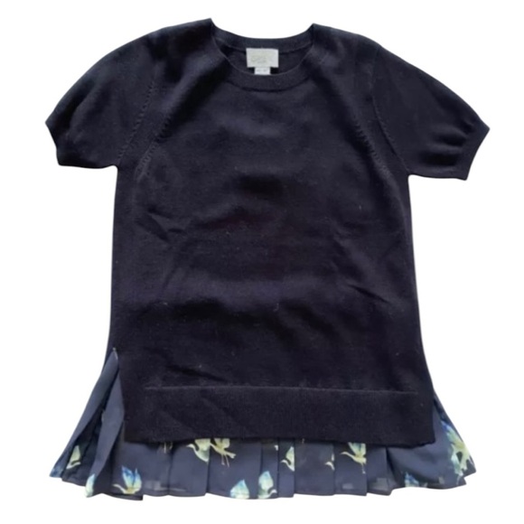 Jason Wu Grey Layered Short Sleeve Sweater Midnight - Picture 3 of 7